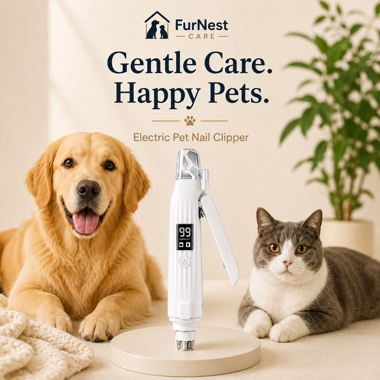 Rechargeable Pet Nail Grinder with LED Light