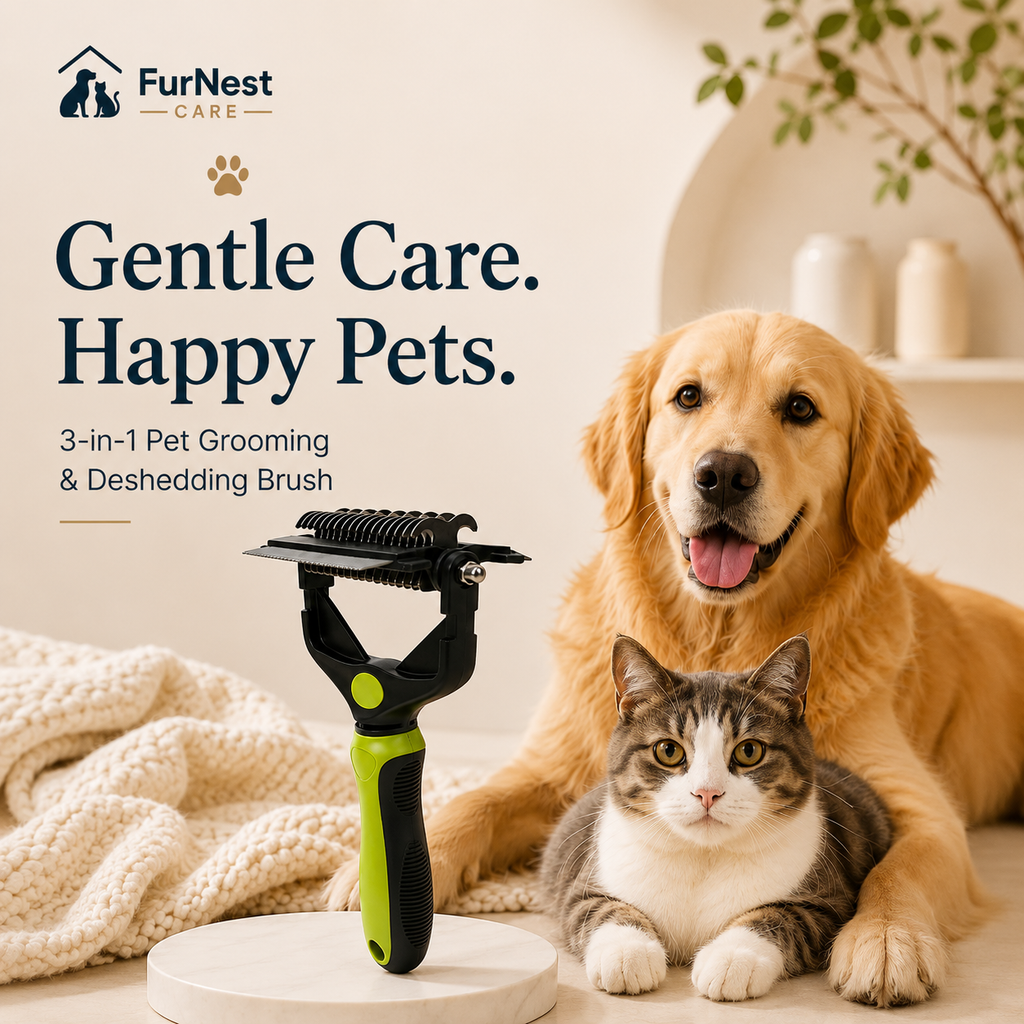 3-in-1 Pet Grooming Brush for Dogs &amp; Cats