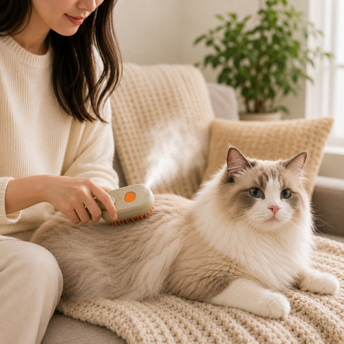3-in-1 Steam Pet Grooming Brush | Steam, Massage & Deshedding
