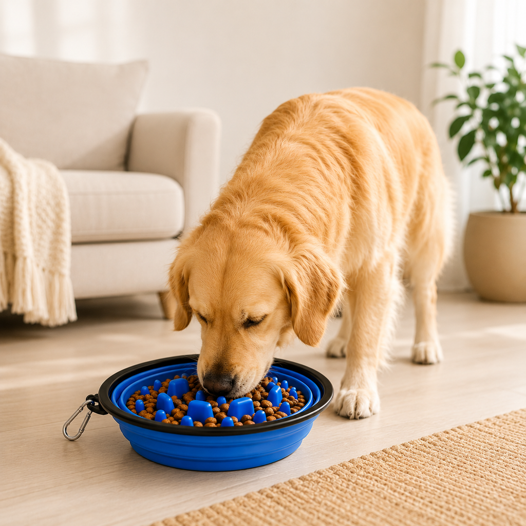 2 in 1 Portable Slow Feeder Dog Bowl