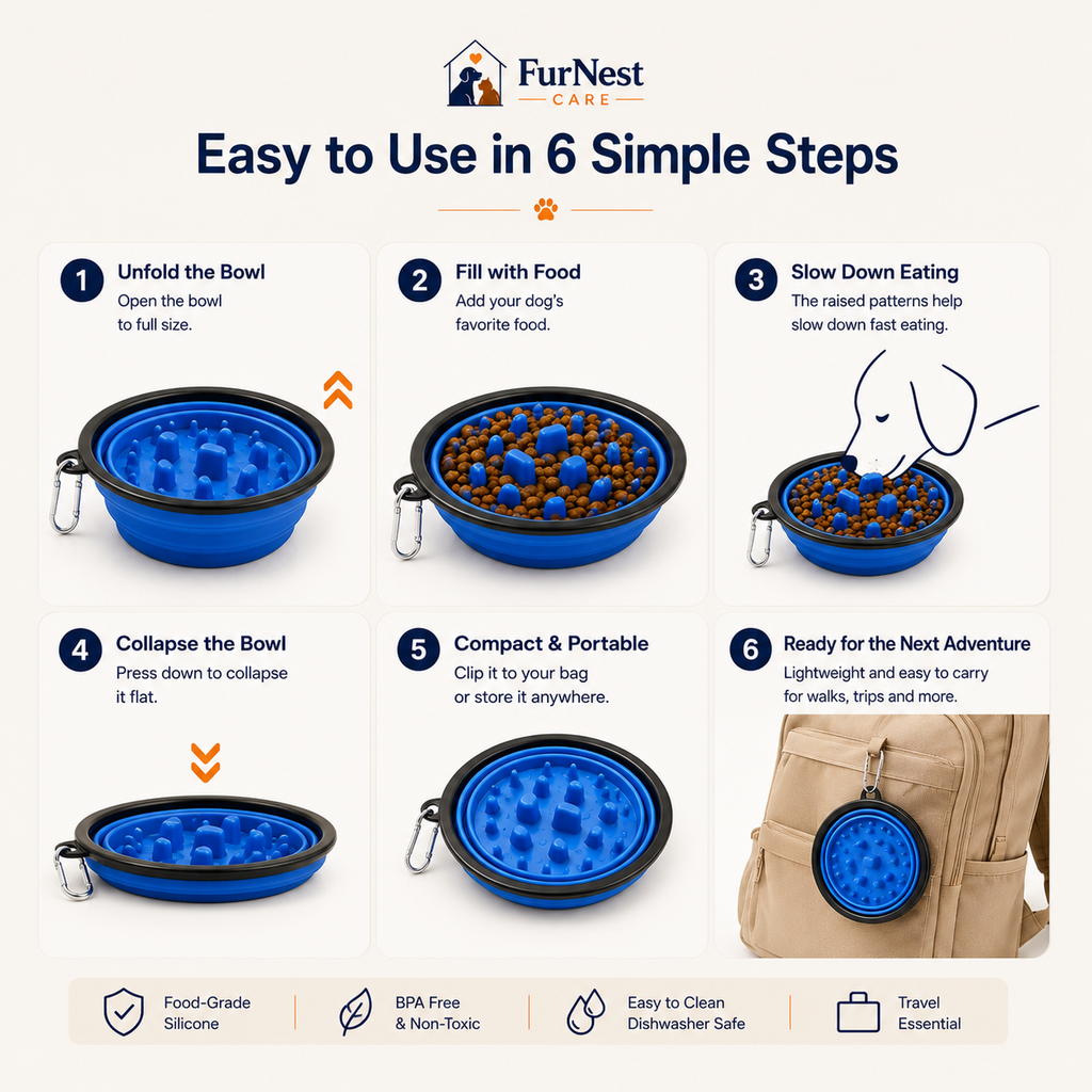 2 in 1 Portable Slow Feeder Dog Bowl