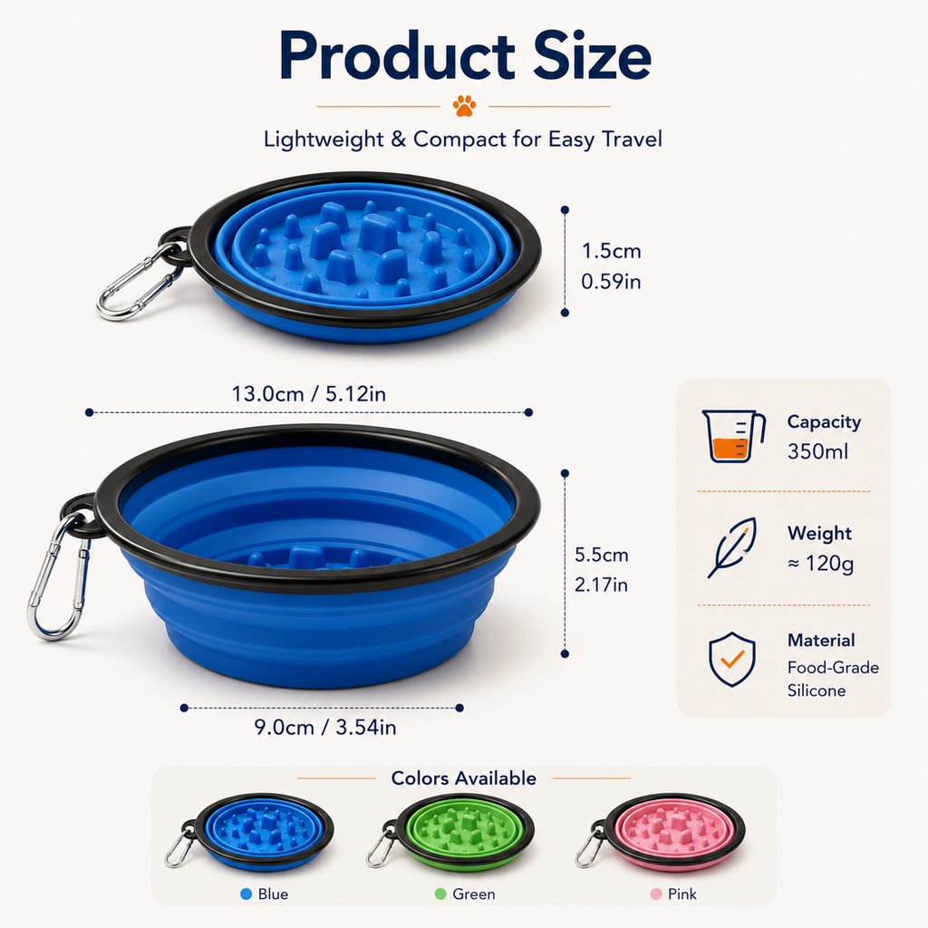 2 in 1 Portable Slow Feeder Dog Bowl