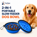 2 in 1 Portable Slow Feeder Dog Bowl