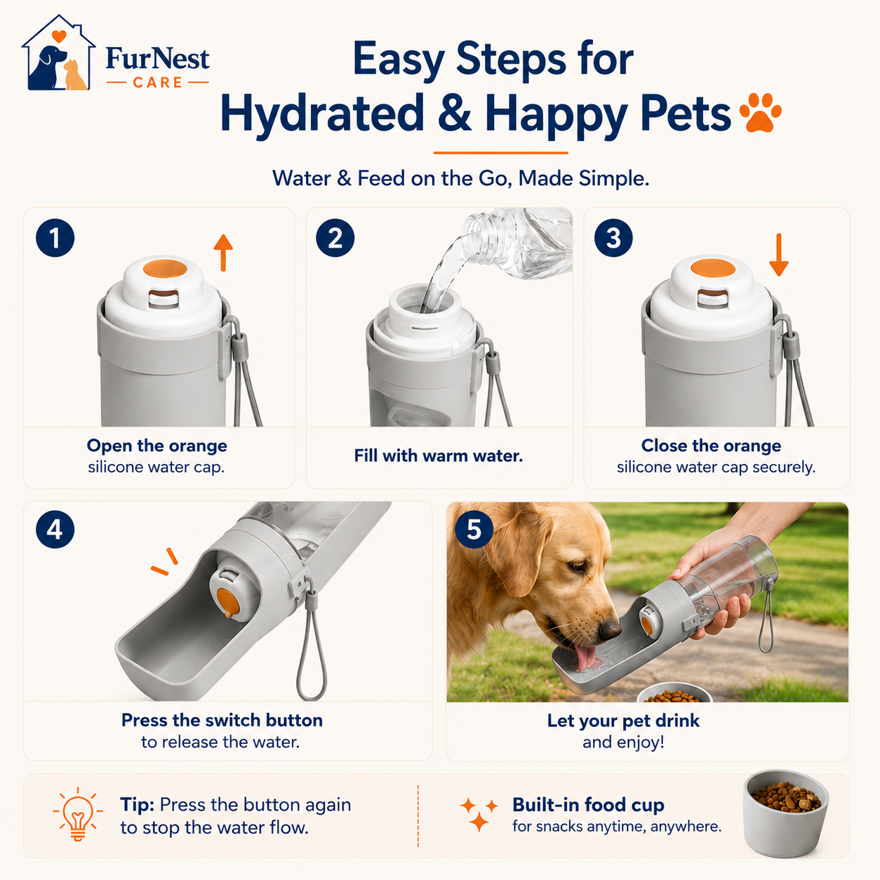 Portable Travel Water Bottle for Pets