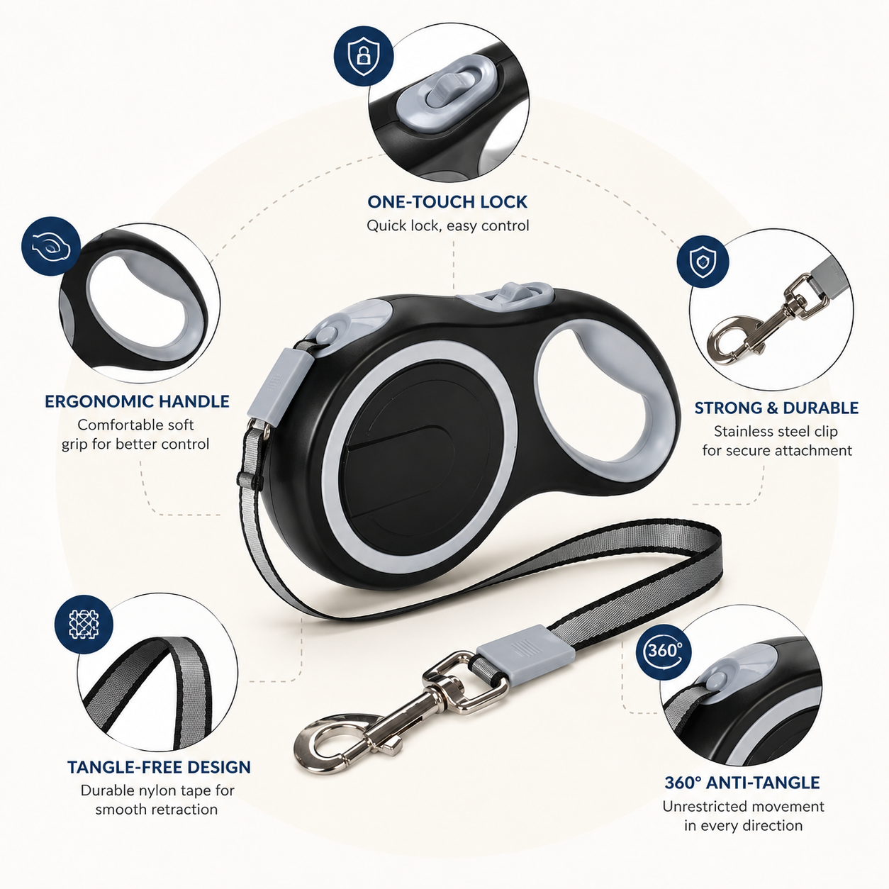 Premium Retractable Dog Leash | 5M & 8M Heavy Duty
