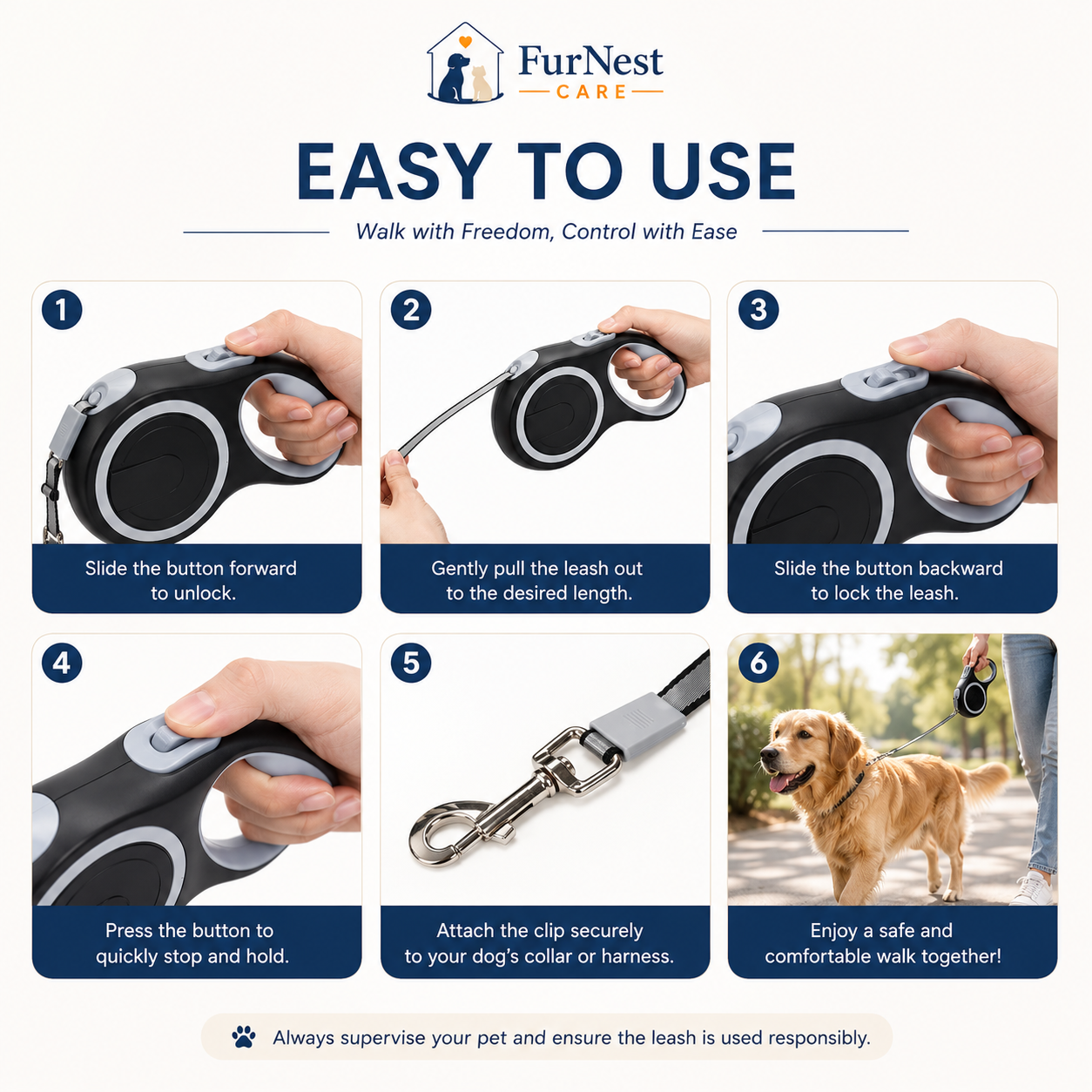Premium Retractable Dog Leash | 5M & 8M Heavy Duty