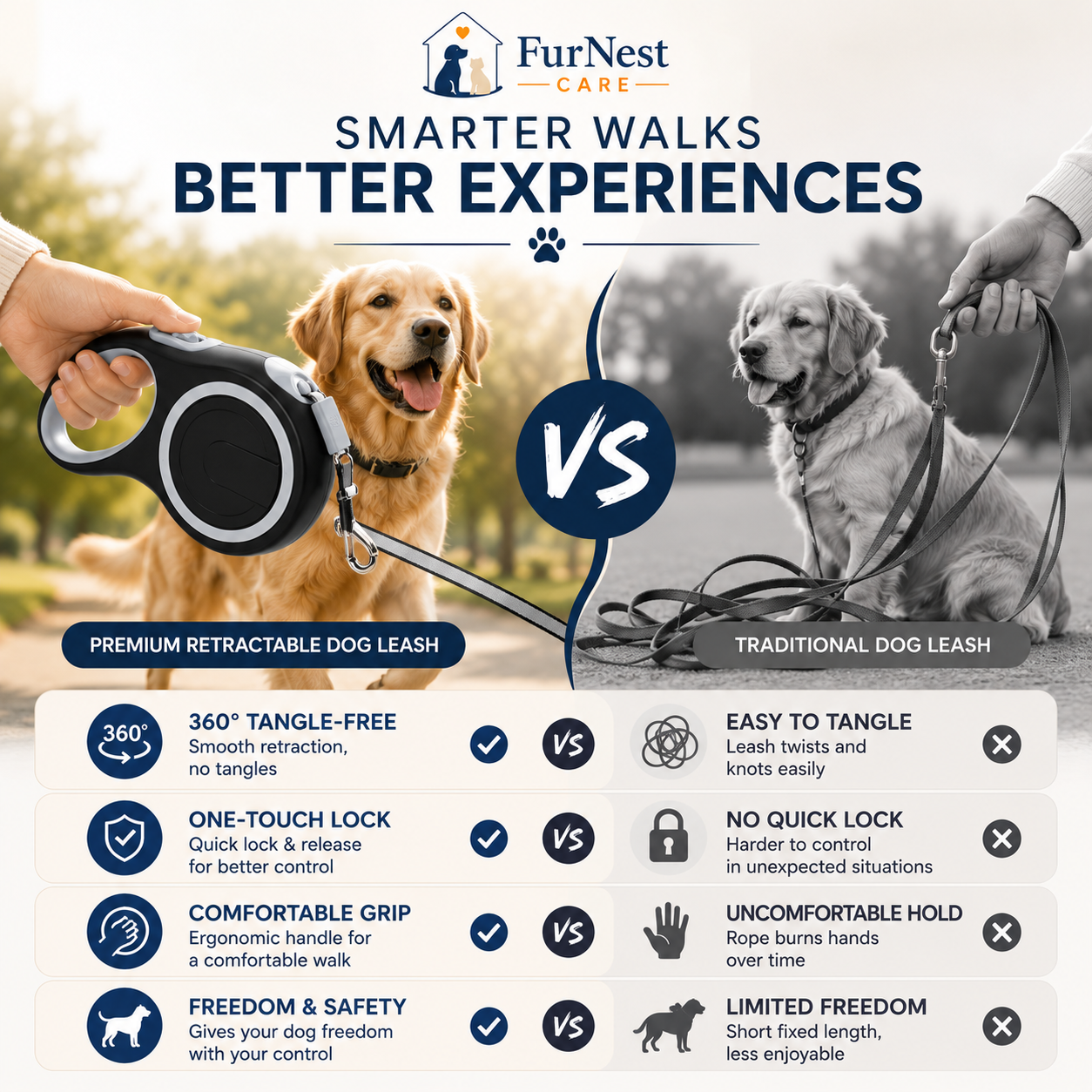 Premium Retractable Dog Leash | 5M & 8M Heavy Duty