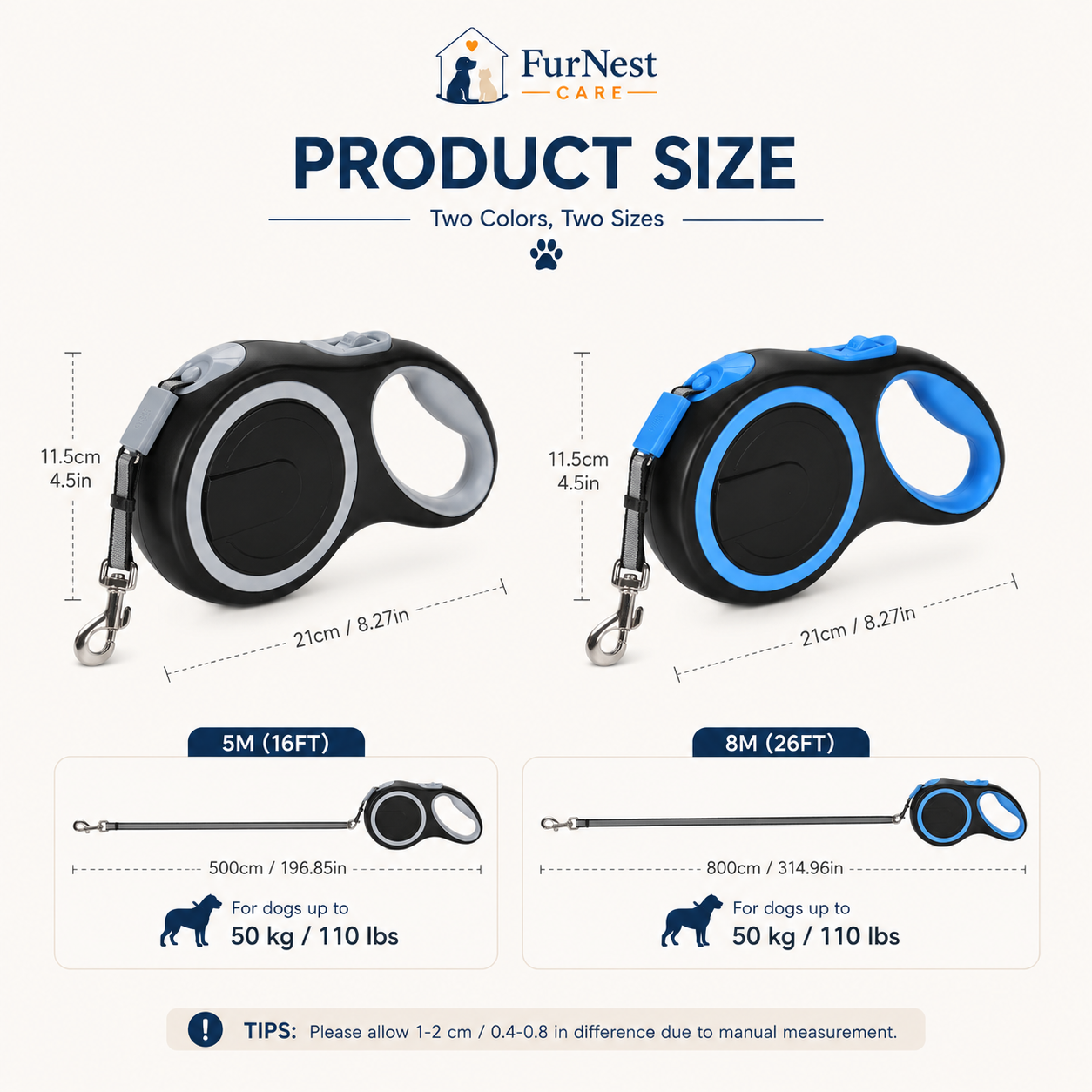Premium Retractable Dog Leash | 5M & 8M Heavy Duty