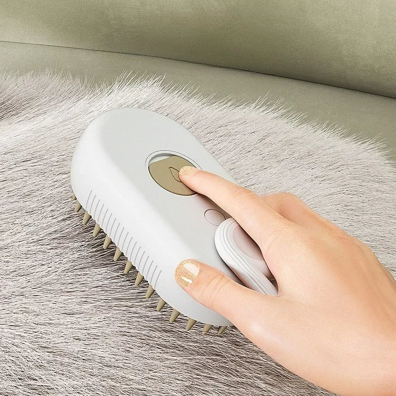3-in-1 Steam Pet Grooming Brush - Removes Loose Hair & Massages Pets